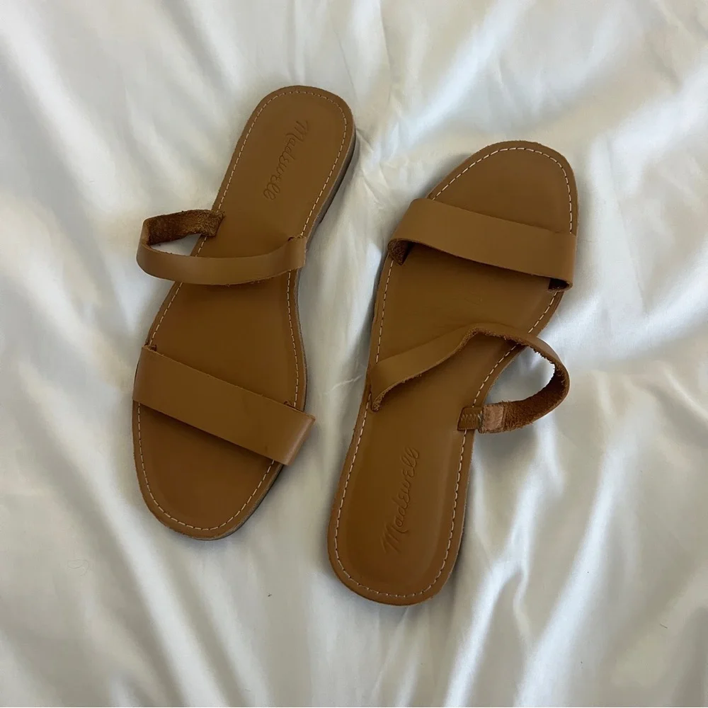 Madewell The Boardwalk Double-Strap Slide Sandal in Leather size 8.5 - Picture 2 of 5